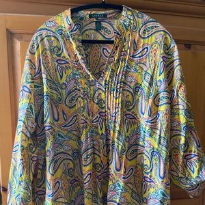 Plus Ralph Lauren women’s colorful tunic blouse